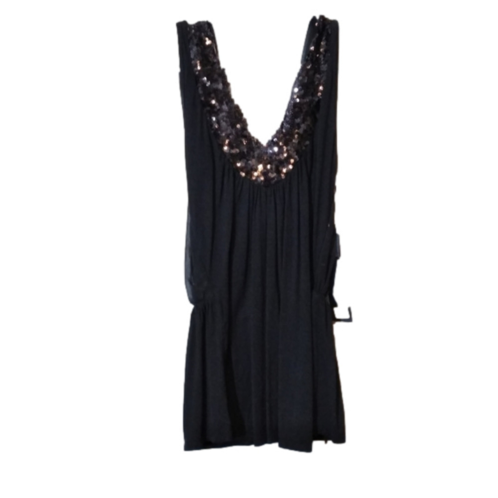 BKE Buckle black blouse Black Label sequine shimmer top size XS NWT